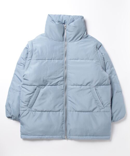 STYLEBLOCK（スタイルブロック）の「ファイバー袖取り外しブルゾン（ダウンジャケット/コート・レディース・ベージュ/ブラック/カーキ/アイボリー/ブルー・FREE）」の5枚目の写真