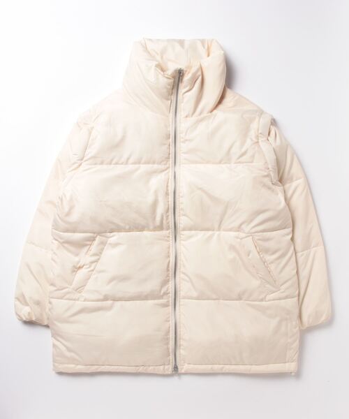 STYLEBLOCK（スタイルブロック）の「ファイバー袖取り外しブルゾン（ダウンジャケット/コート・レディース・ベージュ/ブラック/カーキ/アイボリー/ブルー・FREE）」の9枚目の写真