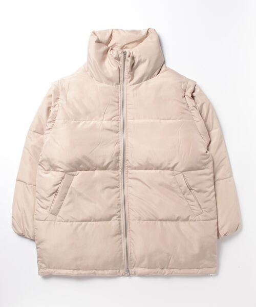 STYLEBLOCK（スタイルブロック）の「ファイバー袖取り外しブルゾン（ダウンジャケット/コート・レディース・ベージュ/ブラック/カーキ/アイボリー/ブルー・FREE）」の10枚目の写真