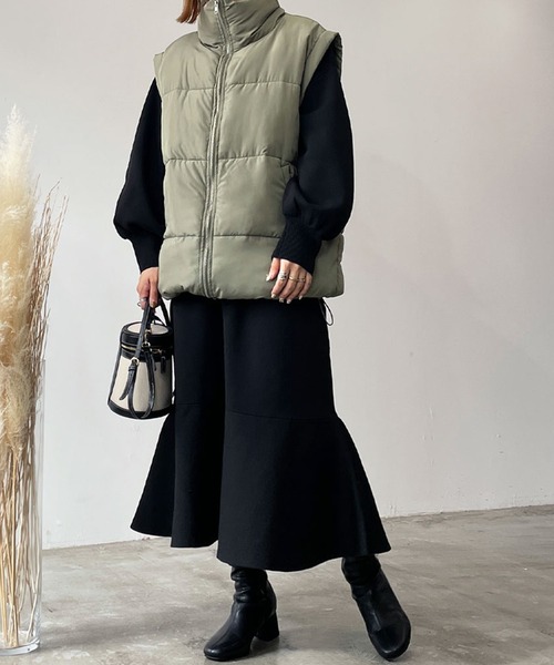 STYLEBLOCK（スタイルブロック）の「ファイバー袖取り外しブルゾン（ダウンジャケット/コート・レディース・ベージュ/ブラック/カーキ/アイボリー/ブルー・FREE）」の13枚目の写真