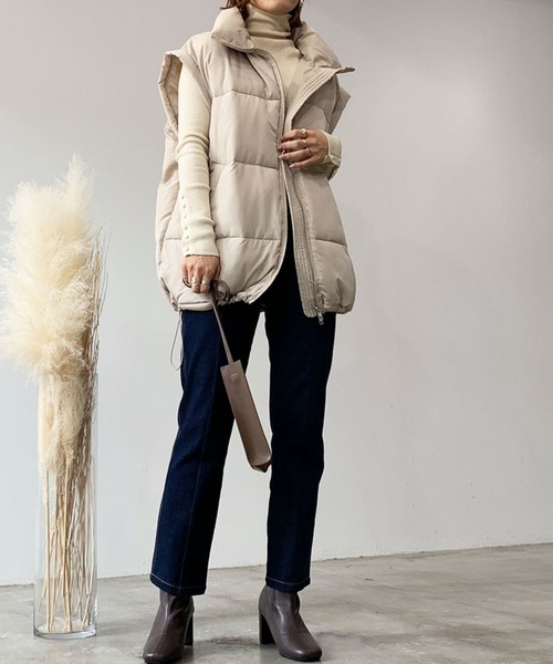 STYLEBLOCK（スタイルブロック）の「ファイバー袖取り外しブルゾン（ダウンジャケット/コート・レディース・ベージュ/ブラック/カーキ/アイボリー/ブルー・FREE）」の12枚目の写真