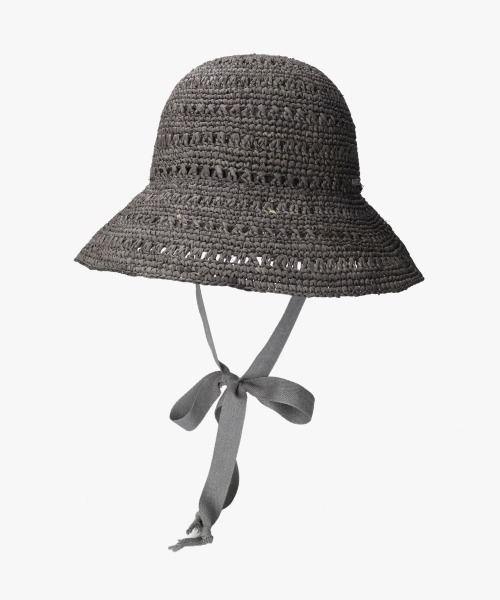 OVERRIDE（オーバーライド）の「OVERRIDE  RAFFIA CROCHET SUN HAT（ハット・レディース・ナチュラル/ブラウン/ダークグレー・M/57.5cm）」の10枚目の写真