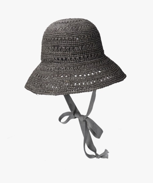 OVERRIDE（オーバーライド）の「OVERRIDE  RAFFIA CROCHET SUN HAT（ハット・レディース・ナチュラル/ブラウン/ダークグレー・M/57.5cm）」の11枚目の写真
