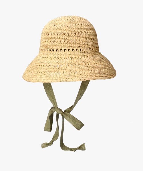 OVERRIDE（オーバーライド）の「OVERRIDE  RAFFIA CROCHET SUN HAT（ハット・レディース・ナチュラル/ブラウン/ダークグレー・M/57.5cm）」の8枚目の写真