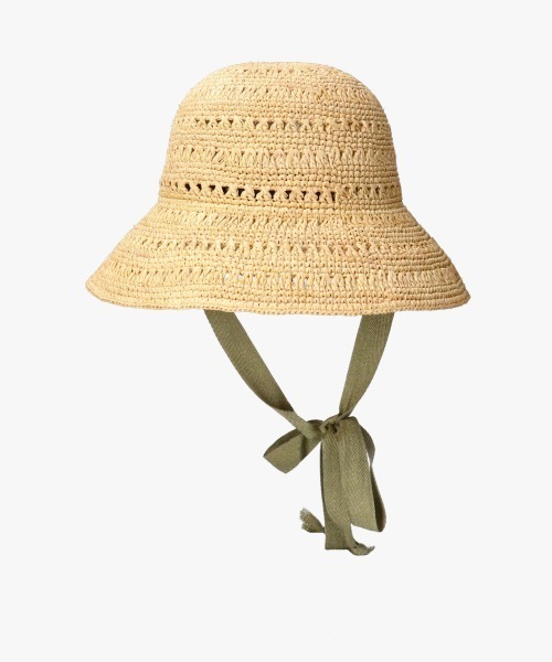 OVERRIDE（オーバーライド）の「OVERRIDE  RAFFIA CROCHET SUN HAT（ハット・レディース・ナチュラル/ブラウン/ダークグレー・M/57.5cm）」の9枚目の写真