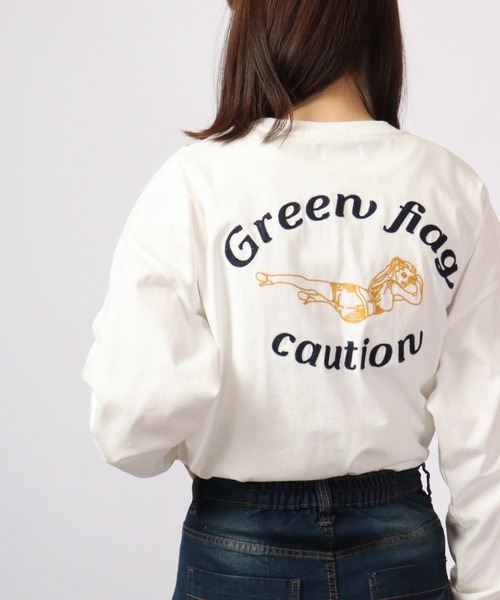 ATELANE(アテレーン)の「ATELANE ルーズシルエットレースクィーン刺繍ロングスリーブTEE(Tシャツ/カットソー・メンズ・グリーン/ブラック/ホワイト・M/L)」の7枚目の写真