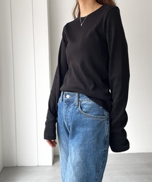 El mar(エルマール) クルーネックリブロングTシャツ