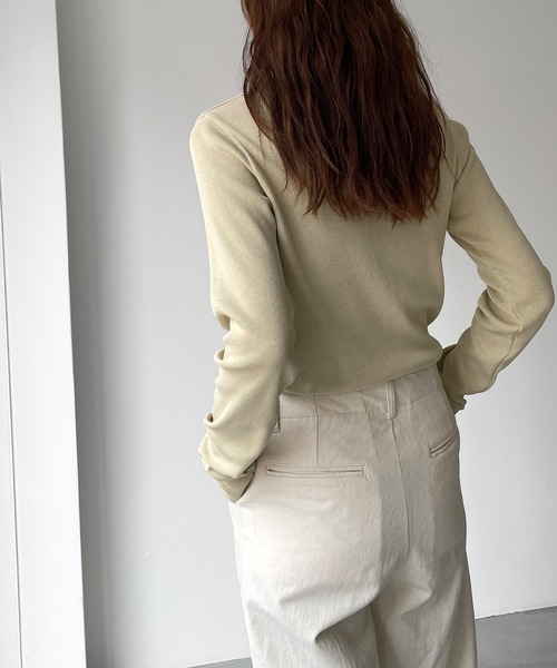 El mar（エルマール）の「El mar(エルマール) クルーネックリブロングTシャツ（Tシャツ/カットソー・レディース・グレー/ブラック/ホワイト/イエロー・ONE SIZE）」の15枚目の写真