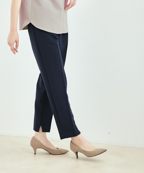 Jayro(ジャイロ)の「【セットアップ対応】2WAYストレッチ1タックテーパードパンツ(その他パンツ・レディース・ブラック/グレー系その他/ネイビー・L/M/S)」の1枚目の写真