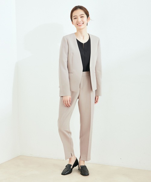 Jayro(ジャイロ)の「【セットアップ対応】2WAYストレッチ1タックテーパードパンツ(その他パンツ・レディース・ブラック/グレー系その他/ネイビー・L/M/S)」の8枚目の写真