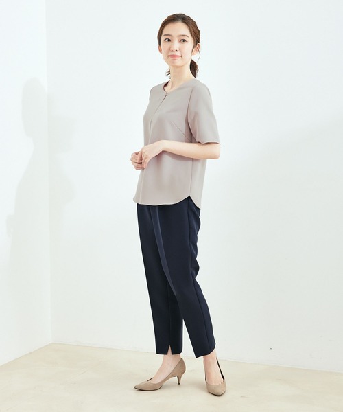 Jayro(ジャイロ)の「【セットアップ対応】2WAYストレッチ1タックテーパードパンツ(その他パンツ・レディース・ブラック/グレー系その他/ネイビー・L/M/S)」の5枚目の写真