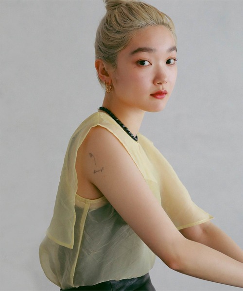 miette（ミエット）の「ｵｰｶﾞﾝｼﾞｰｾｰﾗｰﾄｯﾌﾟｽ（Tシャツ/カットソー
