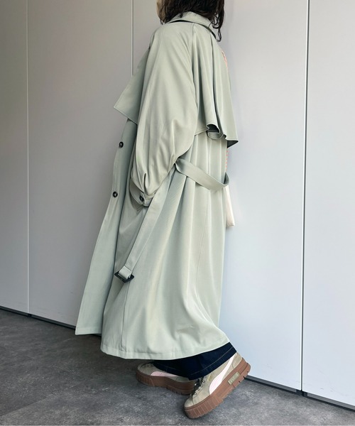 CPCM(シーピーシーエム)の「ケープ付きステンカラーコート(ステンカラーコート・レディース・モカ/ライトベージュ/ミント・FREE)」の14枚目の写真