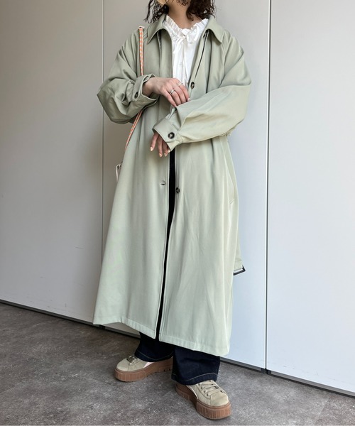 CPCM(シーピーシーエム)の「ケープ付きステンカラーコート(ステンカラーコート・レディース・モカ/ライトベージュ/ミント・FREE)」の22枚目の写真