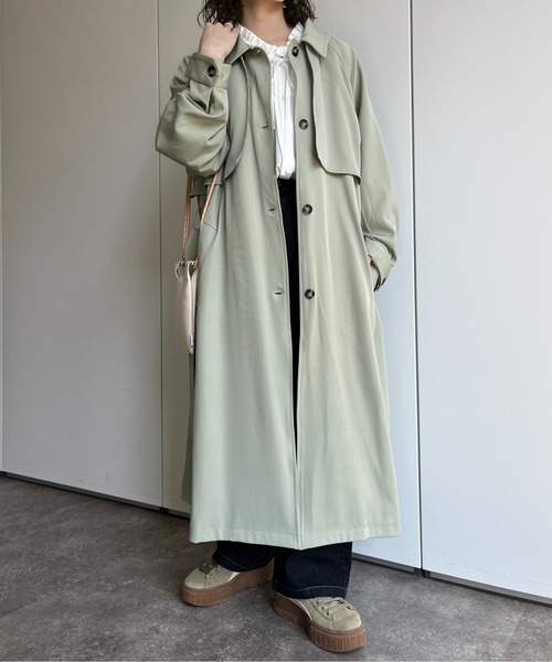 CPCM(シーピーシーエム)の「ケープ付きステンカラーコート(ステンカラーコート・レディース・モカ/ライトベージュ/ミント・FREE)」の18枚目の写真