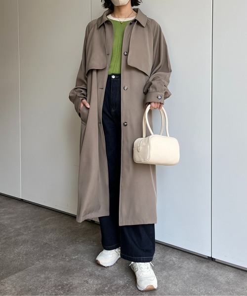 CPCM(シーピーシーエム)の「ケープ付きステンカラーコート(ステンカラーコート・レディース・モカ/ライトベージュ/ミント・FREE)」の11枚目の写真