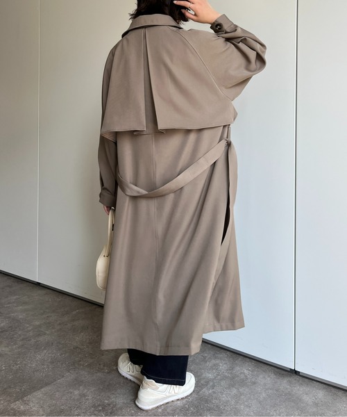CPCM(シーピーシーエム)の「ケープ付きステンカラーコート(ステンカラーコート・レディース・モカ/ライトベージュ/ミント・FREE)」の15枚目の写真