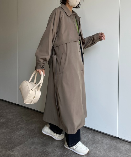 CPCM(シーピーシーエム)の「ケープ付きステンカラーコート(ステンカラーコート・レディース・モカ/ライトベージュ/ミント・FREE)」の12枚目の写真