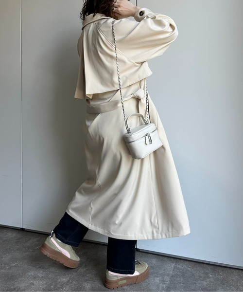 CPCM(シーピーシーエム)の「ケープ付きステンカラーコート(ステンカラーコート・レディース・モカ/ライトベージュ/ミント・FREE)」の20枚目の写真