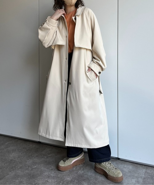 CPCM(シーピーシーエム)の「ケープ付きステンカラーコート(ステンカラーコート・レディース・モカ/ライトベージュ/ミント・FREE)」の16枚目の写真