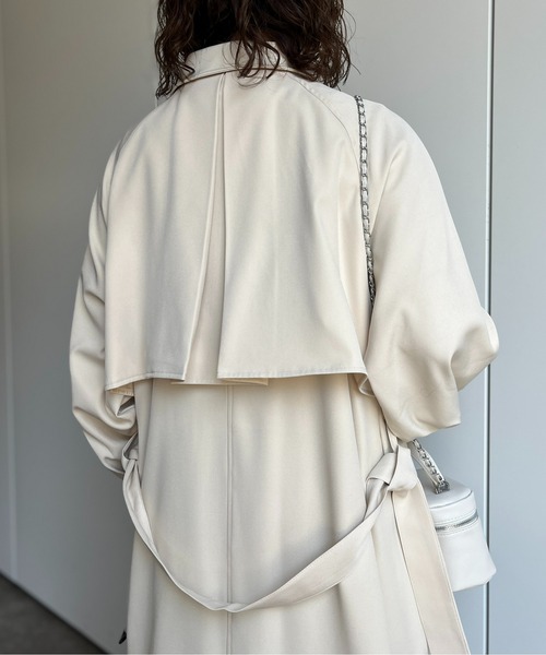 CPCM(シーピーシーエム)の「ケープ付きステンカラーコート(ステンカラーコート・レディース・モカ/ライトベージュ/ミント・FREE)」の9枚目の写真