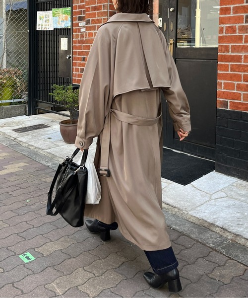CPCM(シーピーシーエム)の「ケープ付きステンカラーコート(ステンカラーコート・レディース・モカ/ライトベージュ/ミント・FREE)」の5枚目の写真