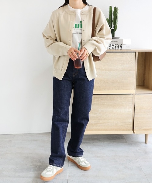 andme(アンドミー)の「スポンディッシュ前後2wayニットカーディガン(カーディガン/ボレロ・レディース・オレンジ/ホワイト×ブラック/ブラック×ホワイト/キナリ/ブルー/ブラック・M)」の21枚目の写真
