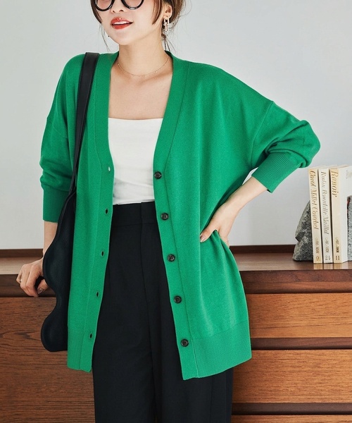 カーディガン 田中亜希子さんコラボ ]フラッフィーニットカーディガン [C6775