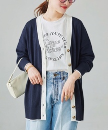 [ 田中亜希子さんコラボ ]ショート＆ロング丈 UVカットセミシアーニットカーディガン