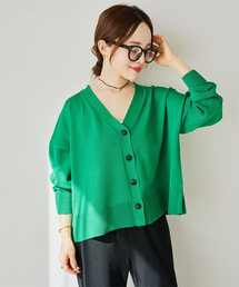 [ 田中亜希子さんコラボ ]ショート＆ロング丈 UVカットセミシアーニットカーディガン