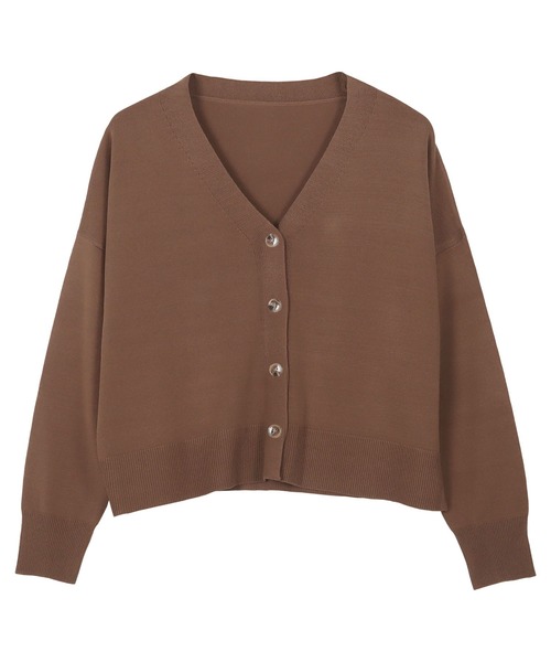 KOBE LETTUCE（コウベレタス）の「[ 田中亜希子さんコラボ ]ショート＆ロング丈 UVカットセミシアーニットカーディガン（カーディガン/ボレロ・レディース・ブラック/ブラウン/オフホワイト/ライトグリーン/ホワイト系/ブラック系/ブラウン系/ライトグリーン系/レッド系/レッド/グリーン系/ベージュ系/ミント/グレイッシュベージュ/ライトグレー/サーモンピンク/ピンク系/アイボリー系1/アイボリー系/グレー系/ブルー系/ブルー・SHORT/LONG）」の8枚目の写真