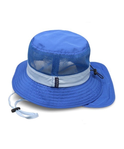 Kids Foret(キッズフォーレ)の「日よけたれ付きメッシュ切替撥水ハット・帽子(ハット・キッズ・ラベンダー/ブルー・56/54/50/52)」の1枚目の写真
