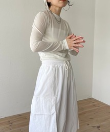 wee9s（ウィークス）の「front slit sheer tops / フロントスリットシアートップス（Tシャツ/カットソー）」