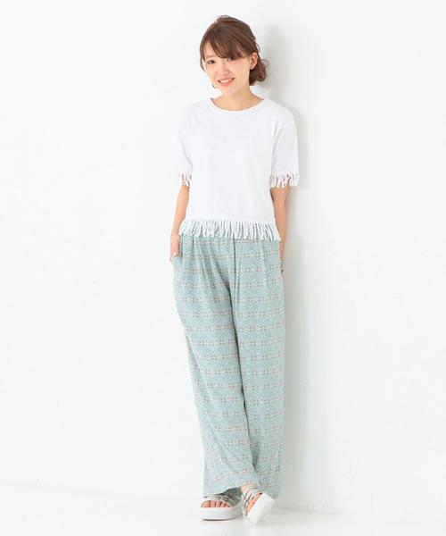 Another Edition(アナザーエディション)の「プリントイージーパンツ/ AEBC PRT EASY WID PT◆(その他パンツ・レディース・オフホワイト/ライム・フリー)」の3枚目の写真