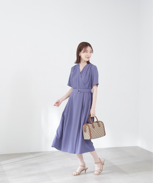 ベルト付き♪ とろみカシュクールワンピース M ナチュラルビューティーベーシック セール】とろみカシュクールワンピース(505265883) | エヌ