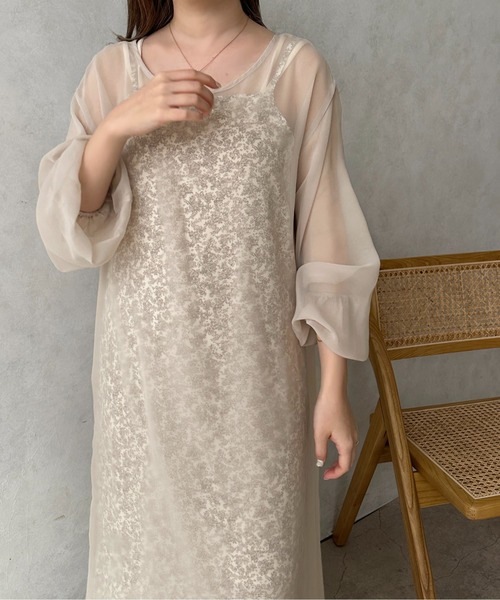 apres jour clair（アプレジュールクレア）の「【apres jour clair】シアーワンピース＋花柄キャミワンピース【ZOZOTOWN限定アイテム】（ワンピース・レディース・アイボリー/ブラウン系その他・X-LARGE/フリー）」の13枚目の写真