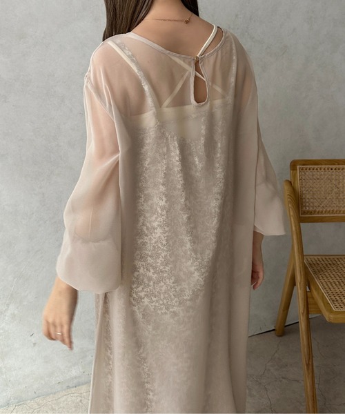 apres jour clair（アプレジュールクレア）の「【apres jour clair】シアーワンピース＋花柄キャミワンピース【ZOZOTOWN限定アイテム】（ワンピース・レディース・アイボリー/ブラウン系その他・X-LARGE/フリー）」の16枚目の写真
