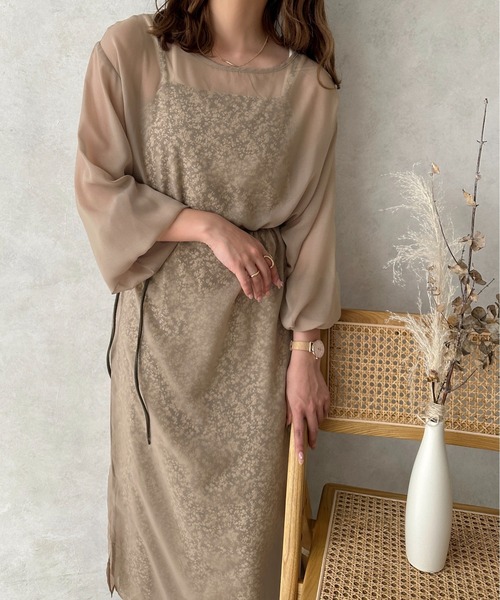 apres jour clair（アプレジュールクレア）の「【apres jour clair】シアーワンピース＋花柄キャミワンピース【ZOZOTOWN限定アイテム】（ワンピース・レディース・アイボリー/ブラウン系その他・X-LARGE/フリー）」の20枚目の写真
