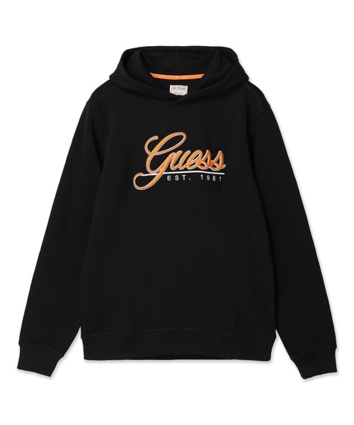 Guess(ゲス)の「Logo Beau Hoodie Sweatshirt(パーカー・メンズ・ホワイト/ブラック・LARGE/X-LARGE/MEDIUM/SMALL)」の2枚目の写真
