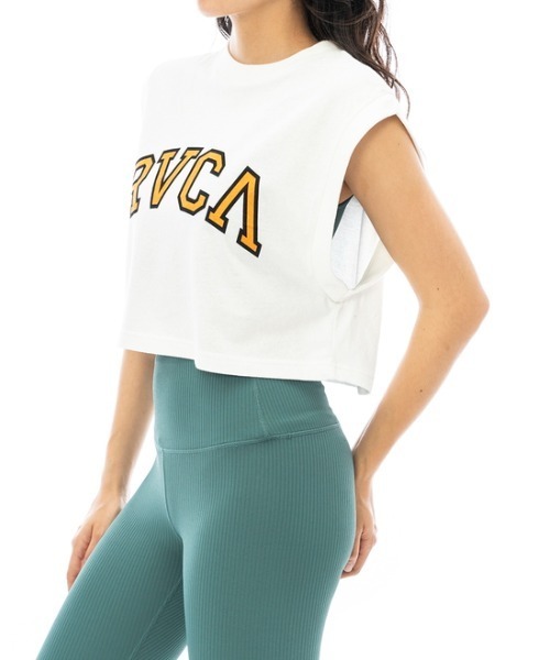 RVCA(ルーカ)の「RVCA レディース ARCHED RVCA TANKTOP タンクトップ【2023年夏モデル】/ルーカ(タンクトップ・レディース・ブラック/ホワイト/ブルー・MEDIUM/LARGE/SMALL)」の4枚目の写真