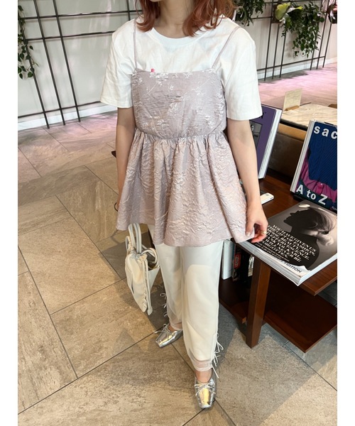 JUMELLE（ジュメロ）の「【着回し力抜群】ふくれジャガードトップ（シャツ/ブラウス・レディース・ブラック/ラベンダー・FREE）」の12枚目の写真