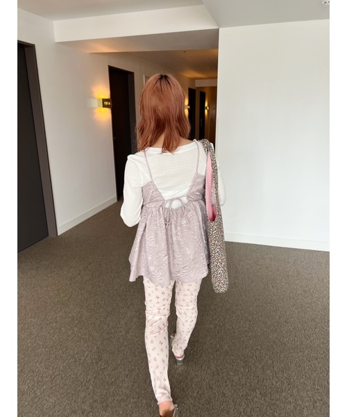 JUMELLE（ジュメロ）の「【着回し力抜群】ふくれジャガードトップ（シャツ/ブラウス・レディース・ブラック/ラベンダー・FREE）」の7枚目の写真