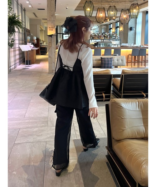 JUMELLE（ジュメロ）の「【着回し力抜群】ふくれジャガードトップ（シャツ/ブラウス・レディース・ブラック/ラベンダー・FREE）」の10枚目の写真