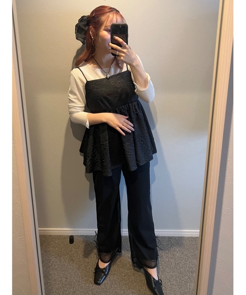 JUMELLE（ジュメロ）の「【着回し力抜群】ふくれジャガードトップ（シャツ/ブラウス・レディース・ブラック/ラベンダー・FREE）」の11枚目の写真