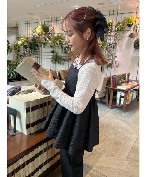 JUMELLE（ジュメロ）の「【着回し力抜群】ふくれジャガードトップ（シャツ/ブラウス・レディース・ブラック/ラベンダー・FREE）」の17枚目の写真