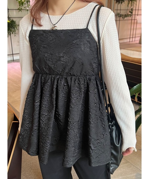 JUMELLE（ジュメロ）の「【着回し力抜群】ふくれジャガードトップ（シャツ/ブラウス・レディース・ブラック/ラベンダー・FREE）」の22枚目の写真