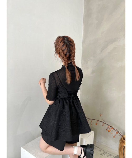 JUMELLE（ジュメロ）の「【着回し力抜群】ふくれジャガードトップ（シャツ/ブラウス・レディース・ブラック/ラベンダー・FREE）」の19枚目の写真