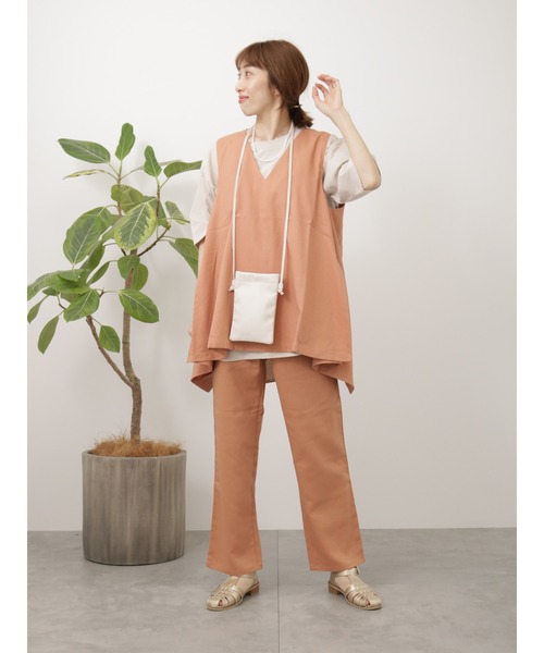 Lugnoncure（ルノンキュール）の「リネンブレンドパンツ（その他パンツ・レディース・オフホワイト/オレンジ/ネイビー・M/L）」の4枚目の写真