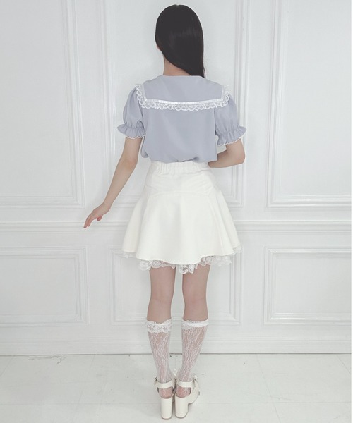 Honey Cinnamon(ハニーシナモン)の「レースフリルセーラーブラウス(シャツ/ブラウス・レディース・サックスブルー/ピンク・FREE)」の15枚目の写真