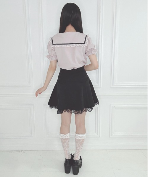 Honey Cinnamon(ハニーシナモン)の「レースフリルセーラーブラウス(シャツ/ブラウス・レディース・サックスブルー/ピンク・FREE)」の14枚目の写真